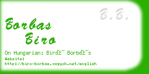 borbas biro business card